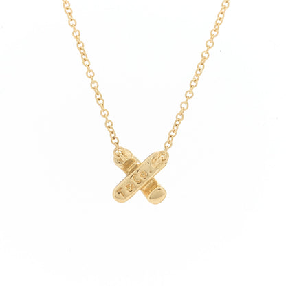 Tiffany 18k Yellow Gold Cross Stitch Pendant Necklace 5 of 6