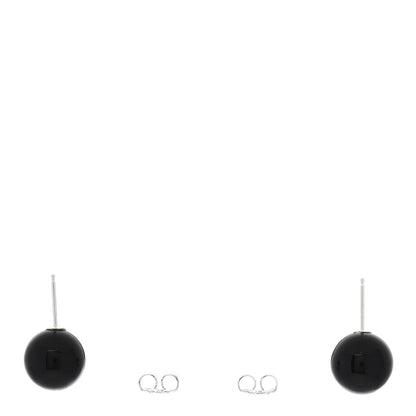 Tiffany Sterling Silver Black Onyx 10mm Ziegfeld Earrings 3 of 4
