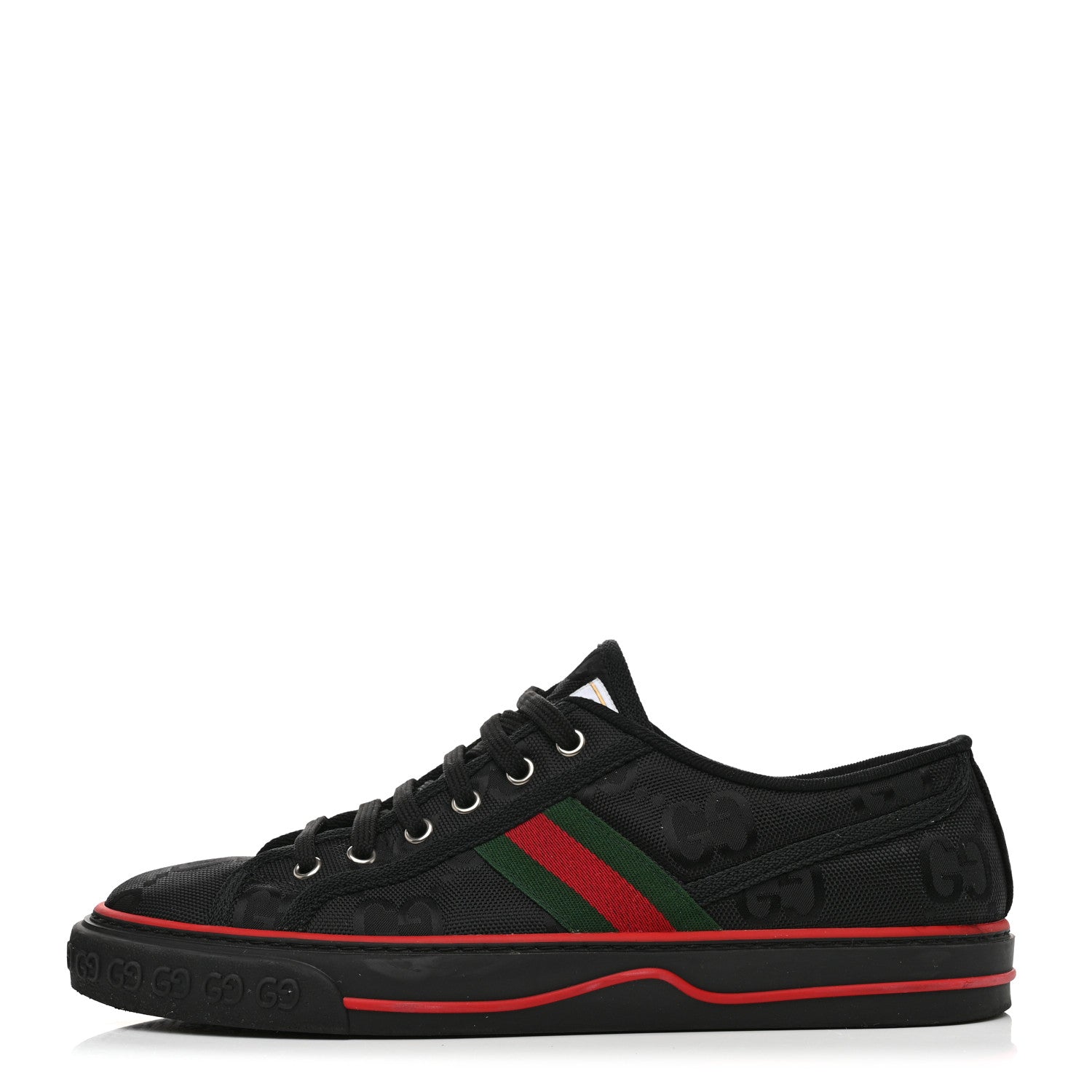 Gucci Econyl Nylon Web Monogram Off The Grid Womens 1977 Tennis Sneakers 41 Black 1 of 8