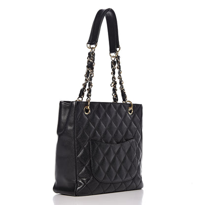 Chanel Caviar Quilted Petit Shopping Tote PST Black 3 of 11