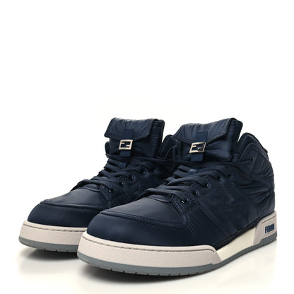 Fendi Nylon Mens Baguette Match High Top Sneakers 12 Blue Grey 3 of 9