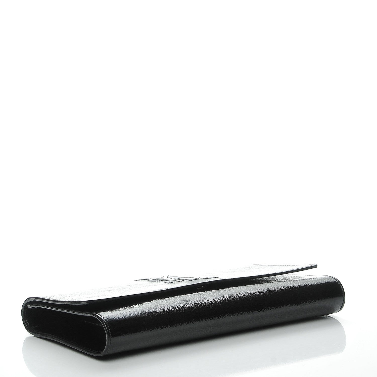 Saint Laurent Textured Patent Monogram Large Belle De Jour Clutch Black 4 of 7