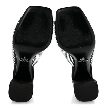 Prada Satin Crystal Logo 90mm Slide Sandals 36 Cristal 6 of 8