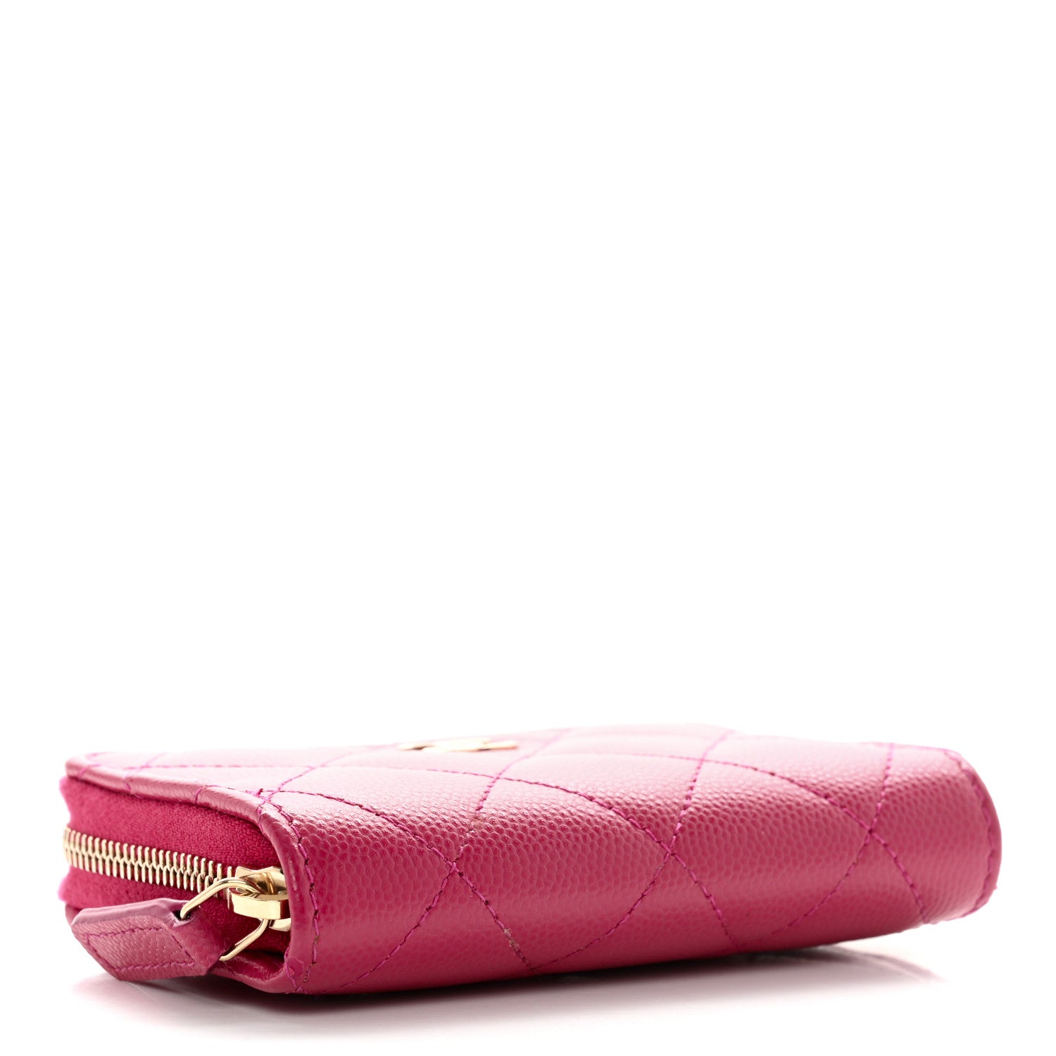 Chanel Caviar Quilted Zip Coin Purse Dark Pink 4 of 8