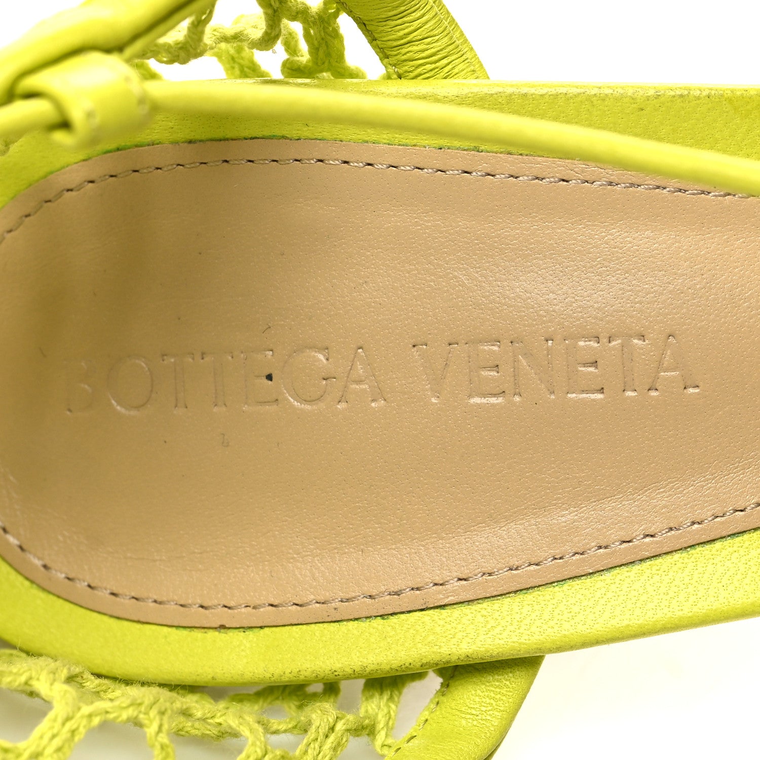 Bottega Veneta Mesh Nappa Stretch Ankle Tie Sandals 39 Kiwi 7 of 7