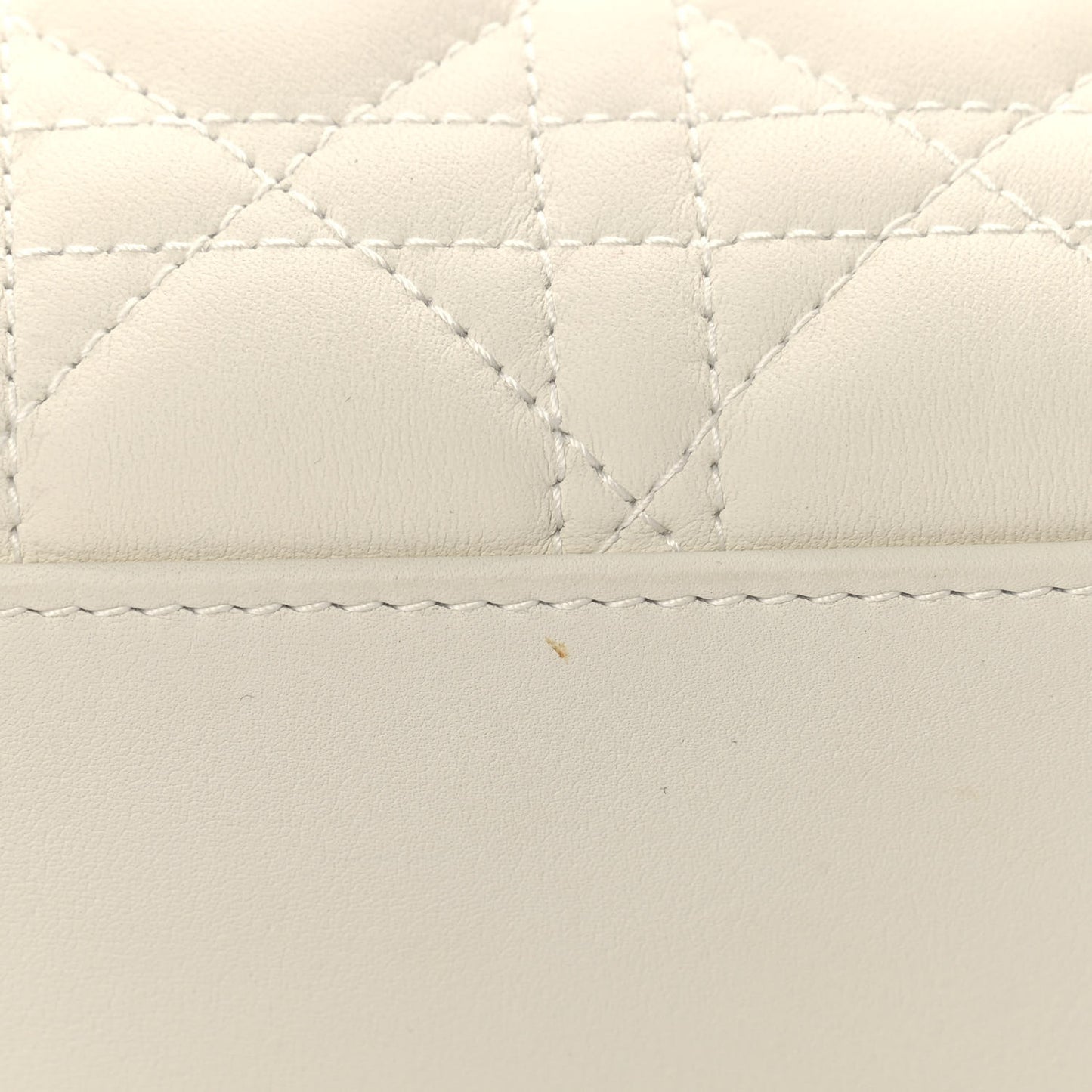 Ultra Matte Calfskin Cannage Mini Lady Dior White