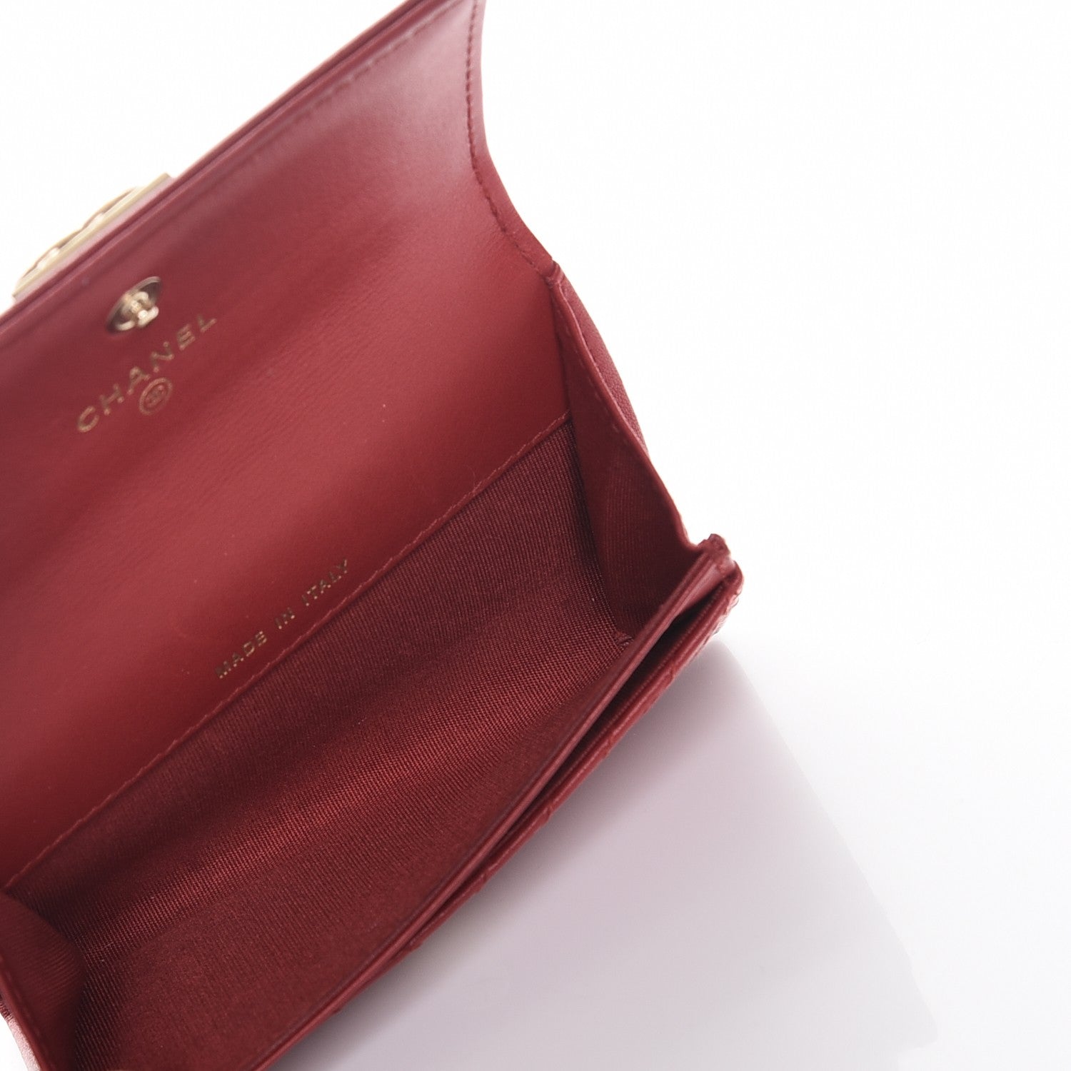 Chanel Calfskin Chevron Quilted Boy Card Holder Wallet Red 8 of 12