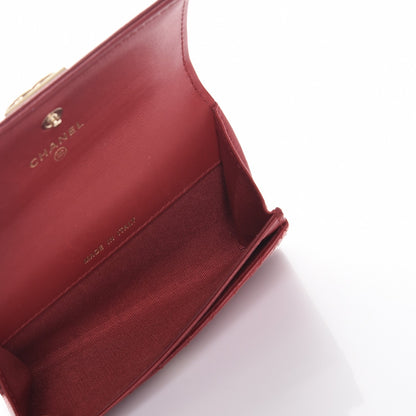 Chanel Calfskin Chevron Quilted Boy Card Holder Wallet Red 8 of 12