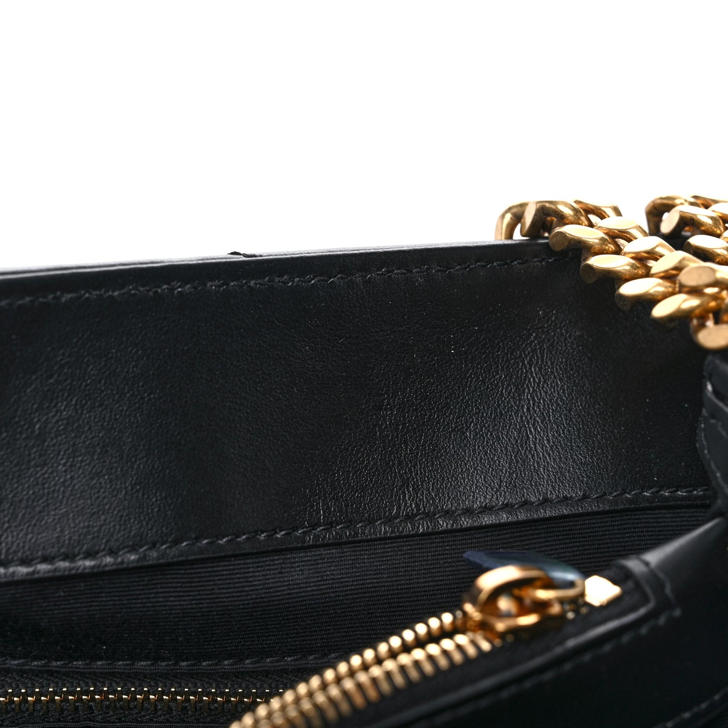 Calfskin Y Quilted Monogram Large Loulou Chain Satchel Black