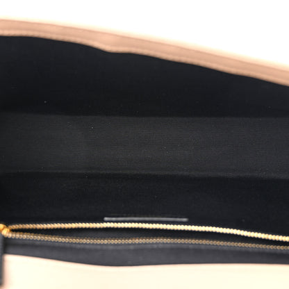 Saint Laurent Grain De Poudre Mixed Matelasse Large Triquilt Monogram Satchel Beige 5 of 14