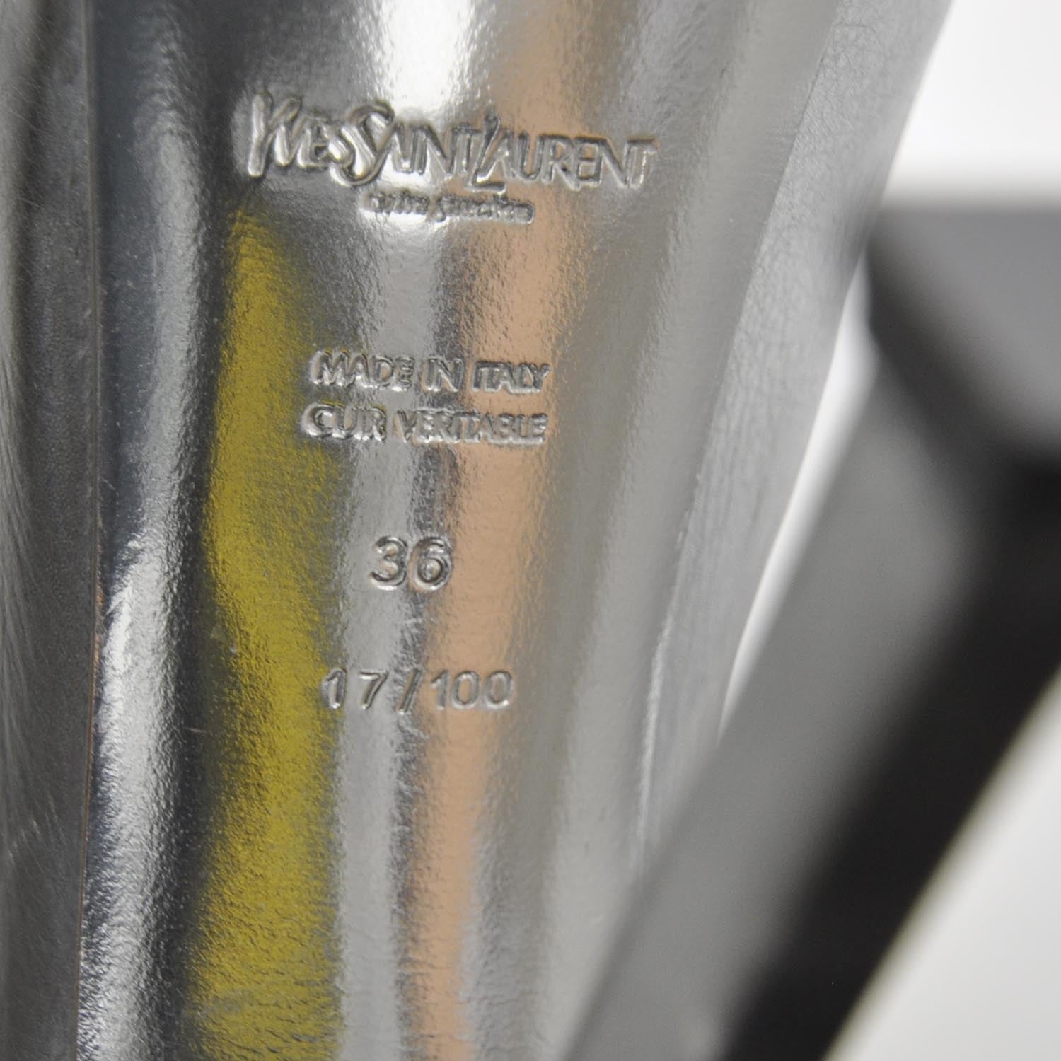 Saint Laurent Tribtoo 105 Pumps 36 Silver NEW 5 of 6