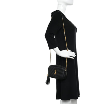 Saint Laurent SAINT LAURENT Grain De Poudre Matelasse Monogram Mini Lou Camera Bag Black 2 of 10