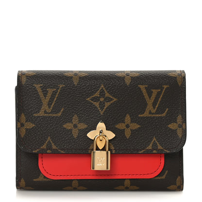 Louis Vuitton Monogram Flower Lock Compact Wallet Coquelicot 1 of 7