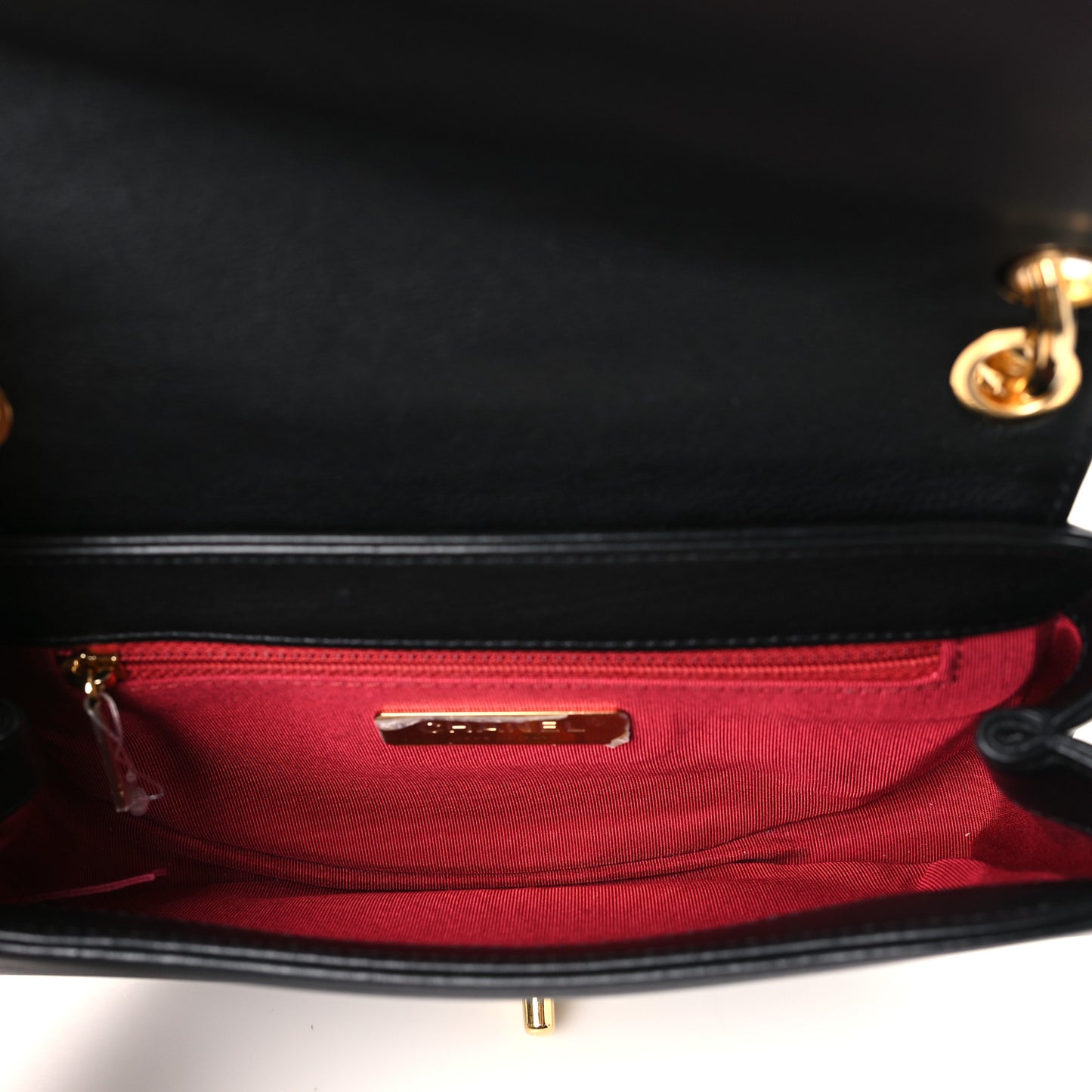 Calfskin Quilted Small Underline Flap Black