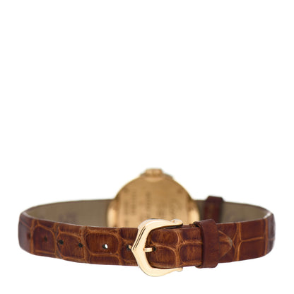 Cartier 18K Yellow Gold Alligator Diamond 23mm Love Quartz Watch Brown 3 of 4