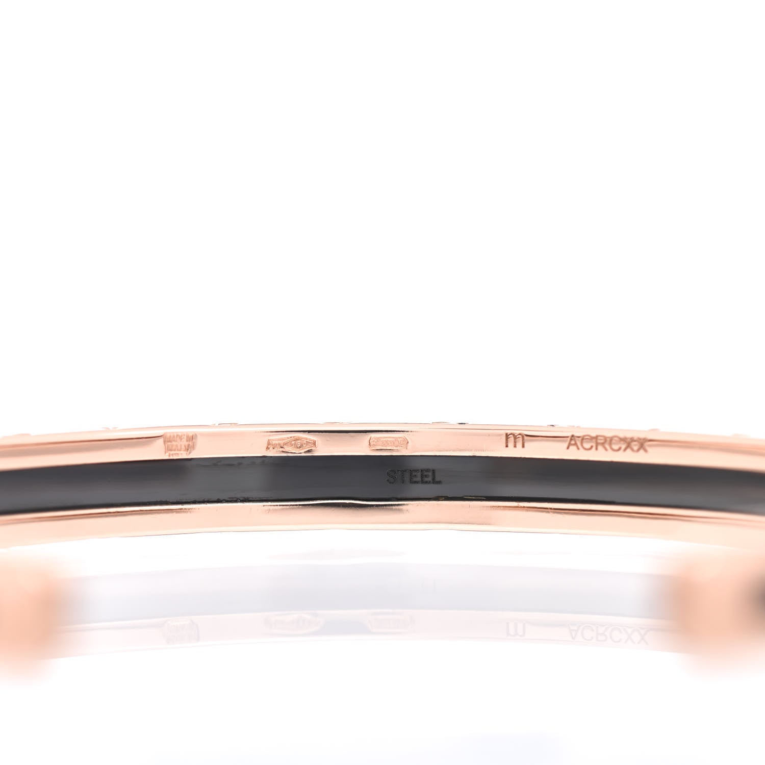 Bulgari 18K Rose Gold Steel Ceramic B.Zero1 Cuff Bracelet Black 4 of 4