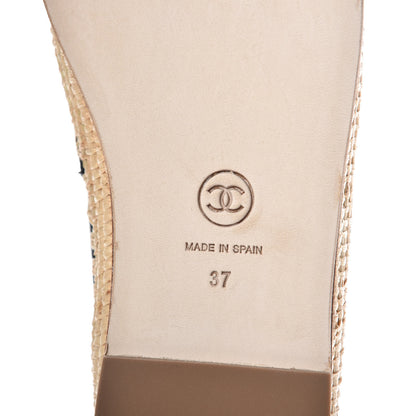 Chanel Lambskin Grosgrain CC Espadrilles 37 Black 7 of 9