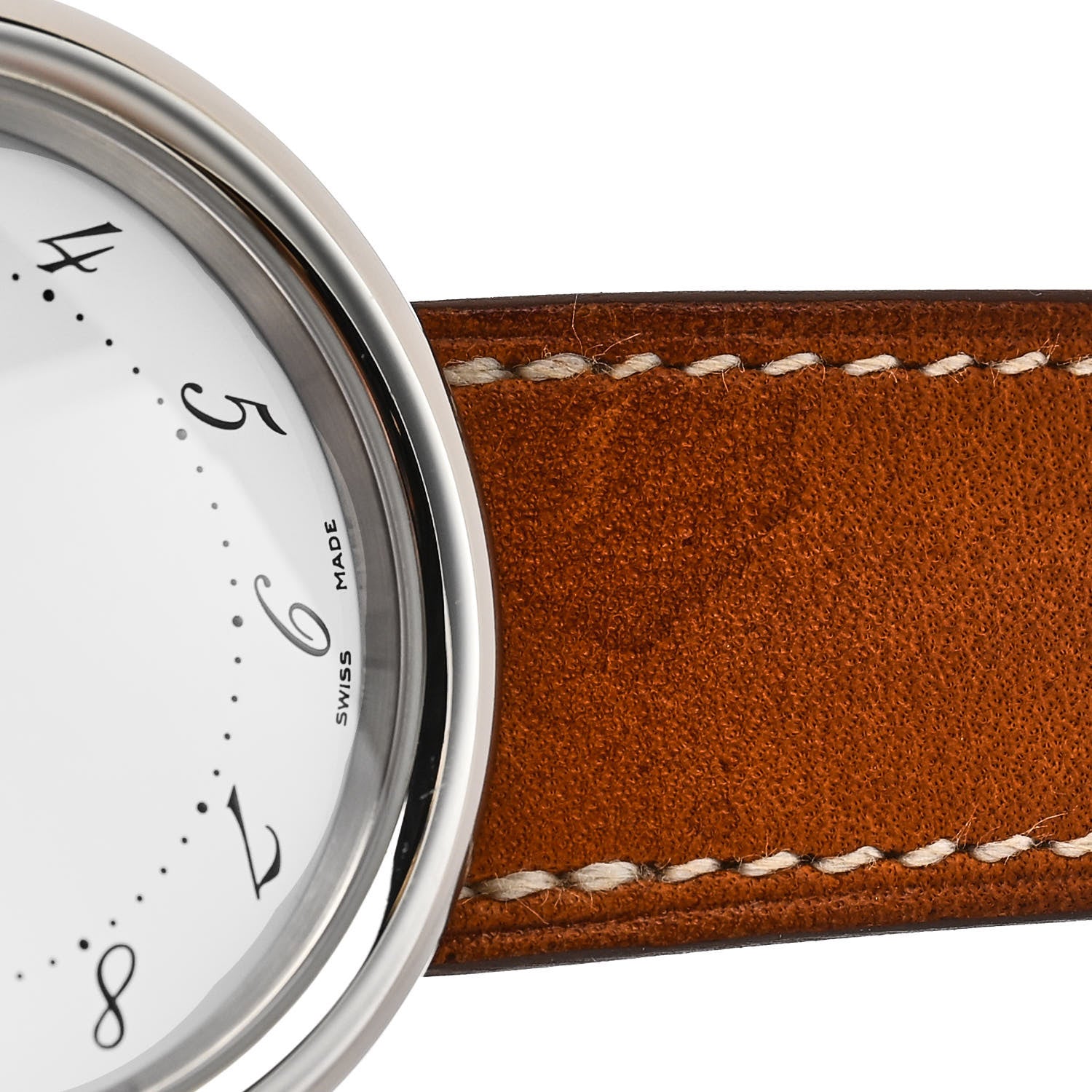 Hermes Stainless Steel Barenia 38mm Arceau Quartz Watch Fauve 5 of 6