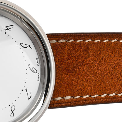 Hermes Stainless Steel Barenia 38mm Arceau Quartz Watch Fauve 5 of 6