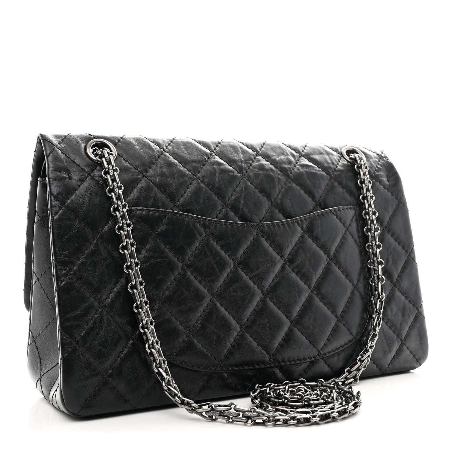 Aged Calfskin Quilted 2.55 Reissue 226 Flap Black
