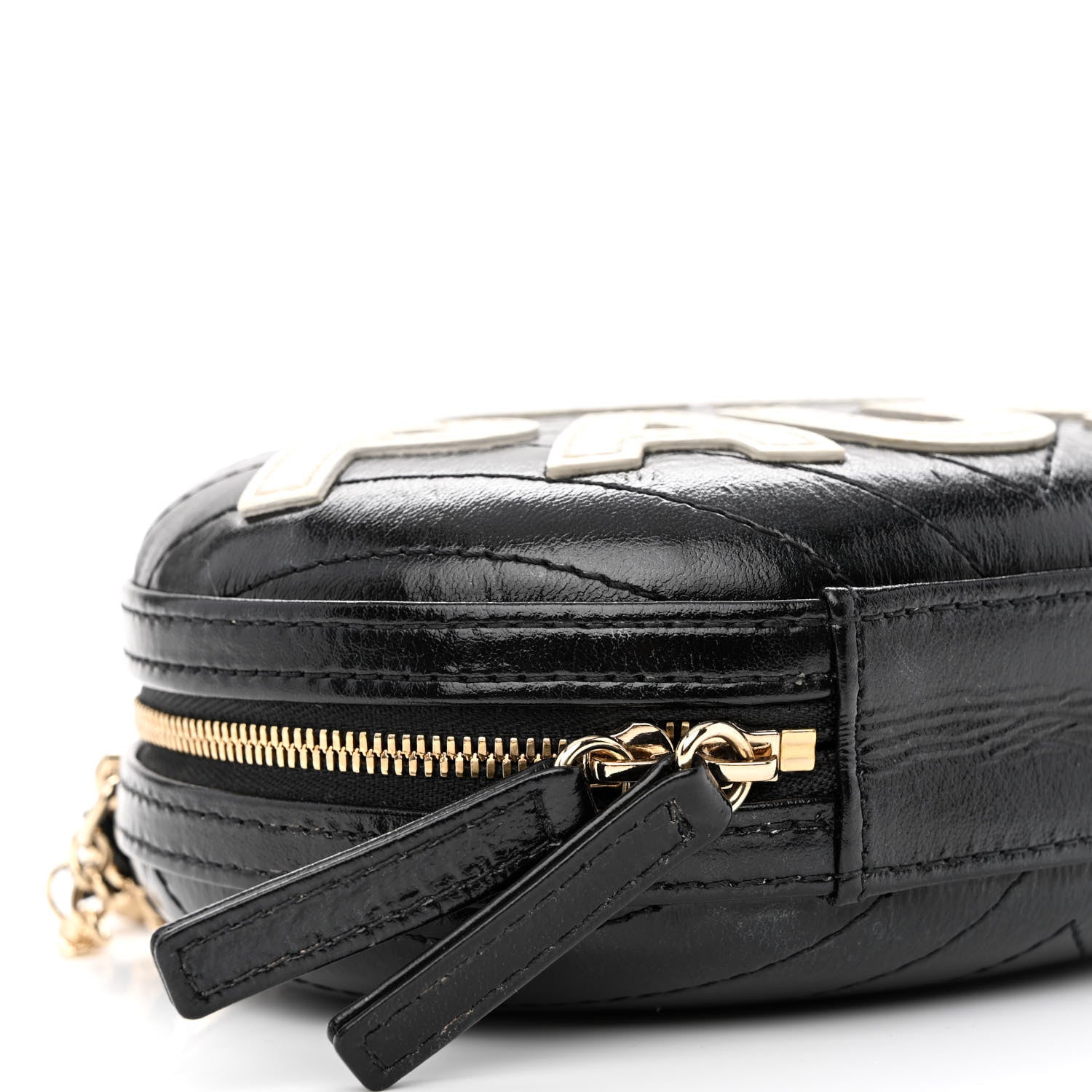 Chanel Lambskin Embroidered Chevron Quilted La Pausa Tassel Clutch Black 9 of 10