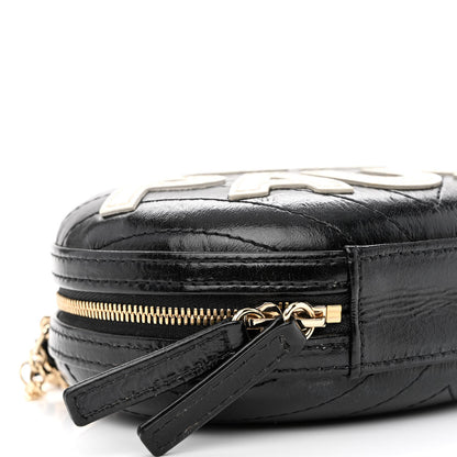 Chanel Lambskin Embroidered Chevron Quilted La Pausa Tassel Clutch Black 9 of 10