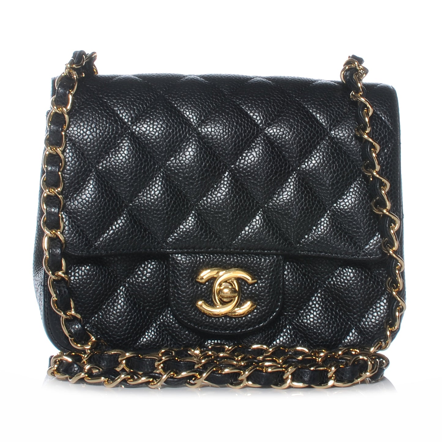 Caviar Quilted Mini Flap Black