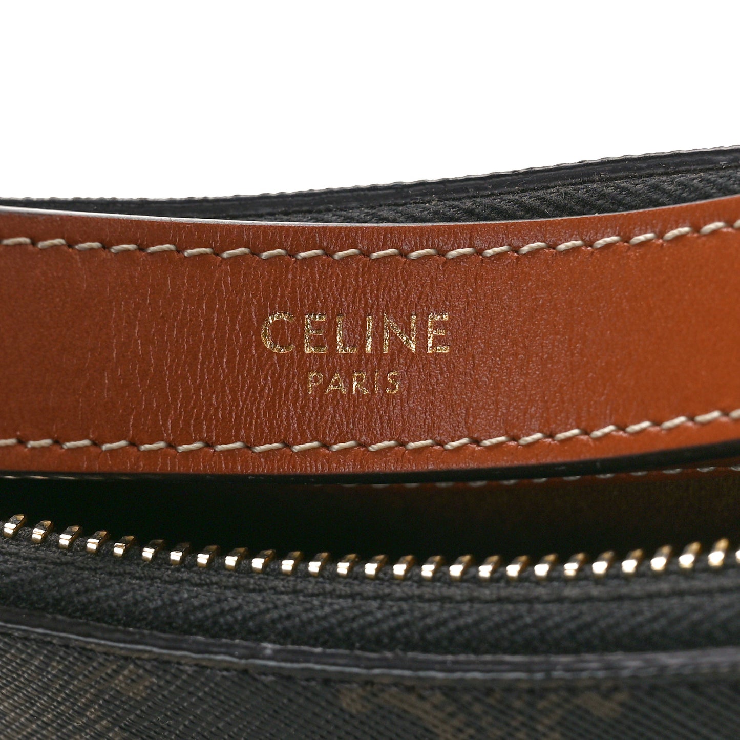 Triomphe Canvas Calfskin Ava Shoulder Bag Tan
