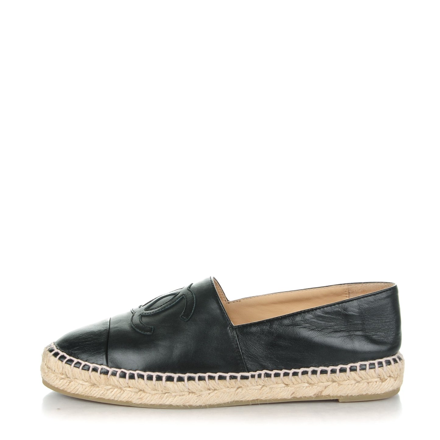 Lambskin CC Espadrilles 37 Black