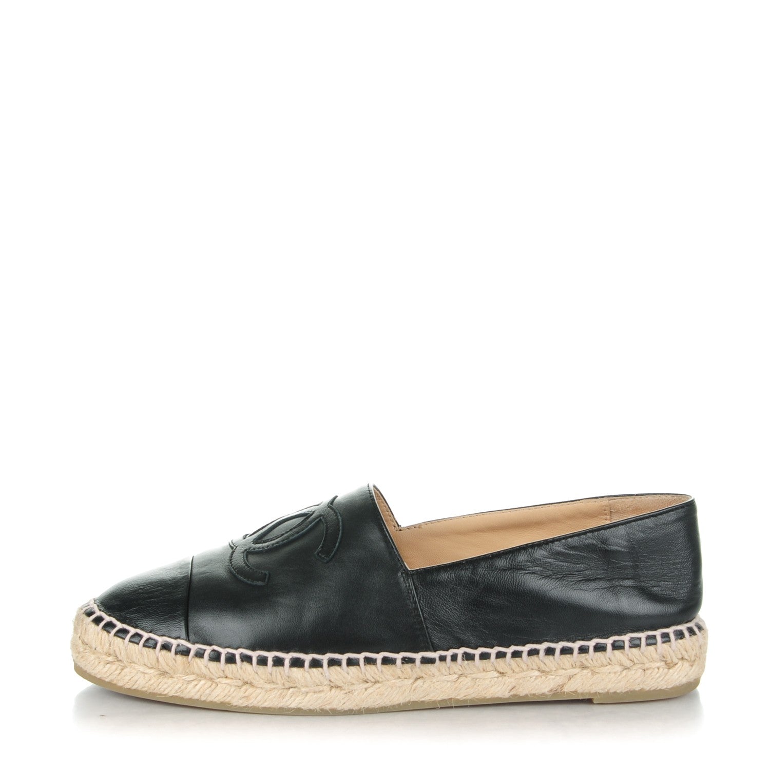 Chanel Lambskin CC Espadrilles 37 Black 1 of 9