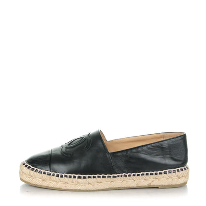 Chanel Lambskin CC Espadrilles 37 Black 1 of 9