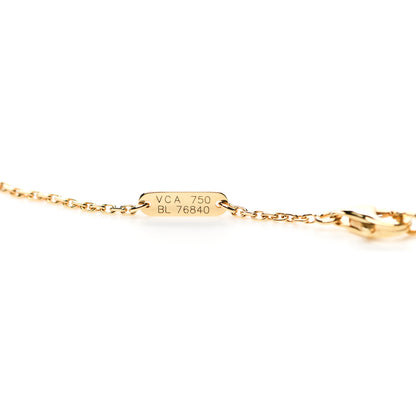 Van Cleef & Arpels 18K Yellow Gold Turquoise Vintage Alhambra Pendant Necklace 4 of 5