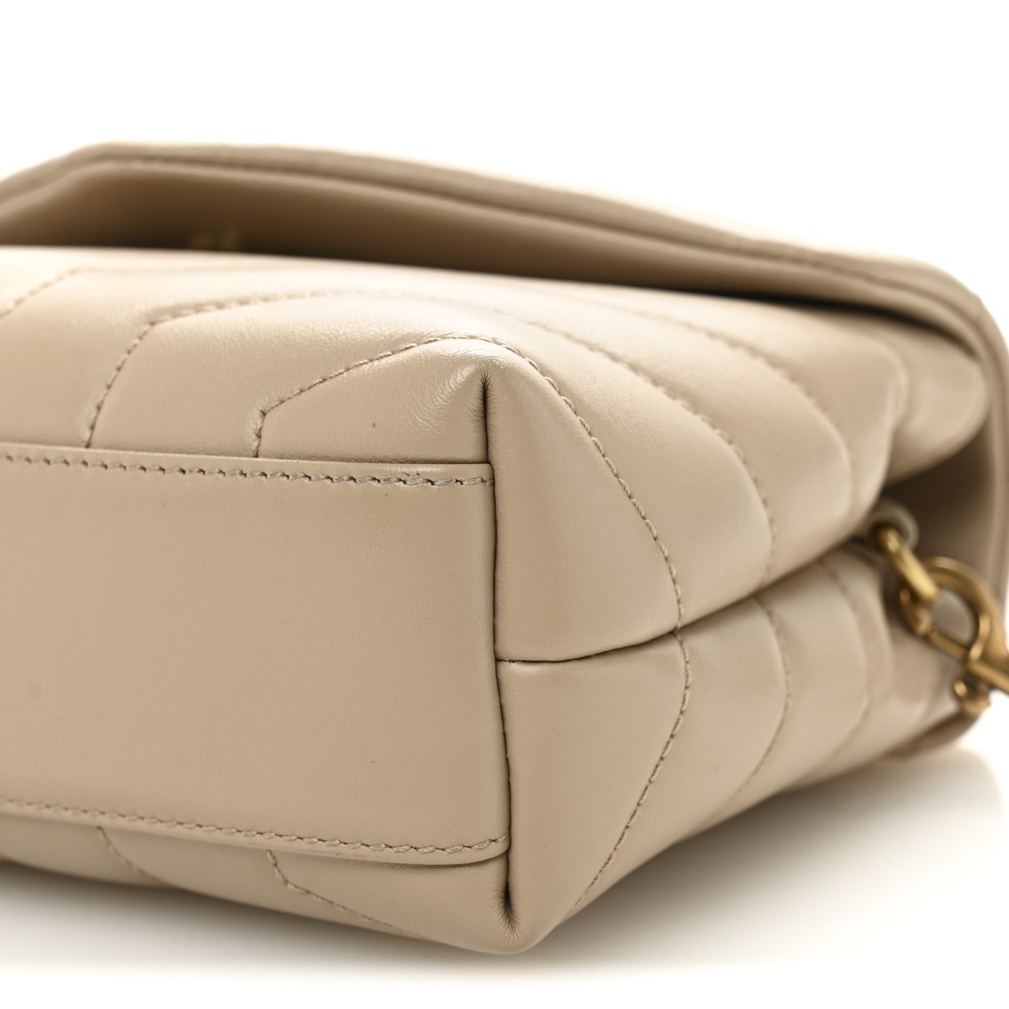 Calfskin Y Quilted Monogram Toy Loulou Crossbody Bag Dark Beige