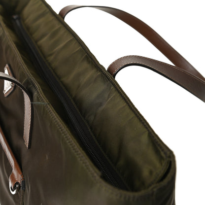 Prada Tessuto Nylon Saffiano Shopping Tote Green 18 of 19