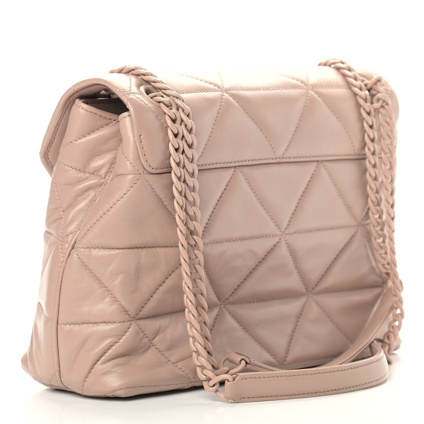 Nappa Triangle Stitched Large Spectrum Bag Cipria