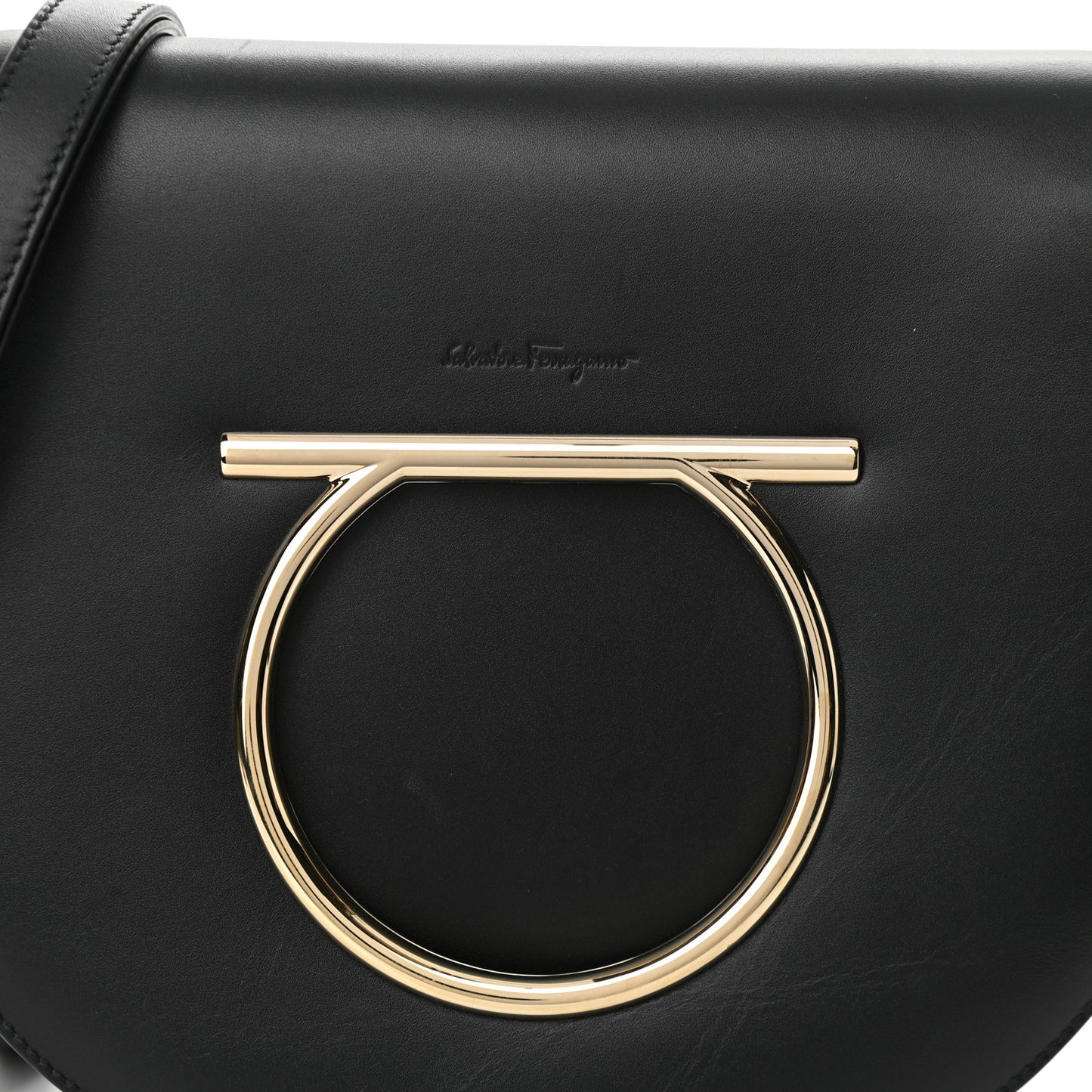 Calfskin Large Vela Flap Bag Black
