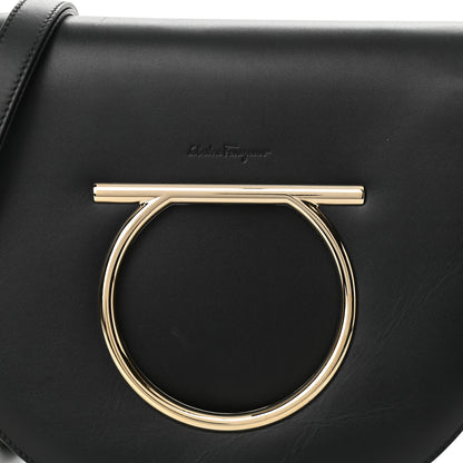 Salvatore Ferragamo Calfskin Large Vela Flap Bag Black 7 of 9