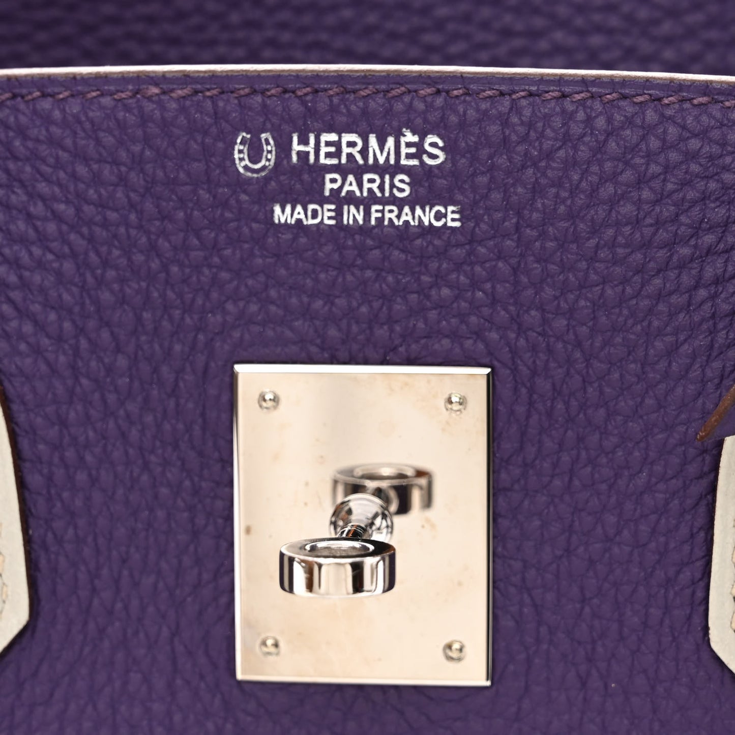 Togo Bi-Color Horseshoe Birkin 35 Iris Gris Perle