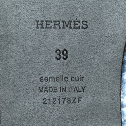 Hermes Woolskin Oran Sandals 39 Bleu 6 of 8