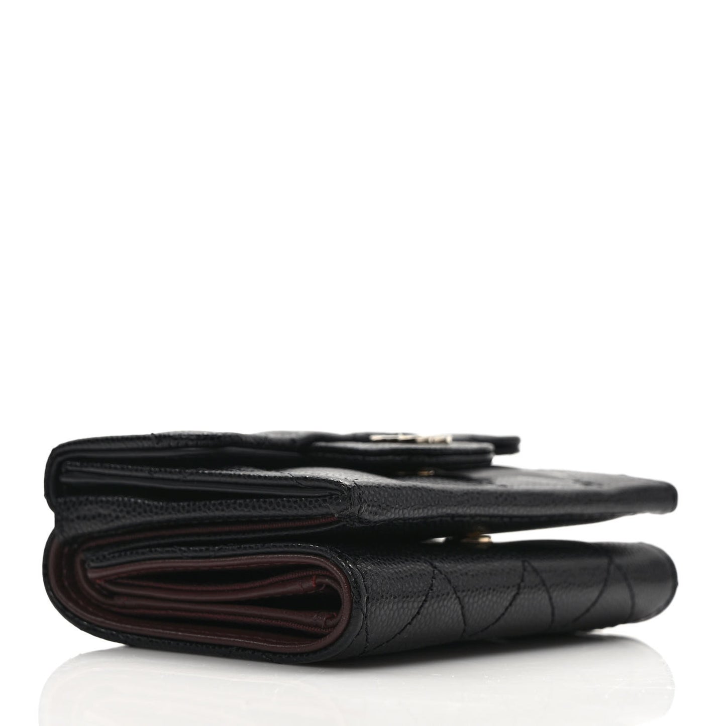 Caviar Quilted Double Flap Wallet Black