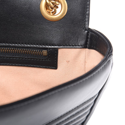 Gucci Calfskin Matelasse Medium GG Marmont Shoulder Bag Black 13 of 16