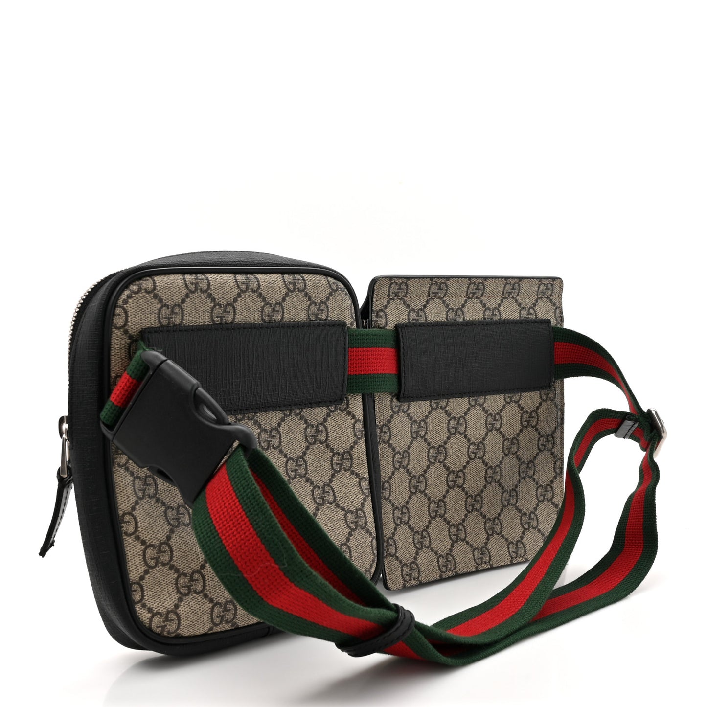 GG Supreme Monogram Web Belt Bag Black