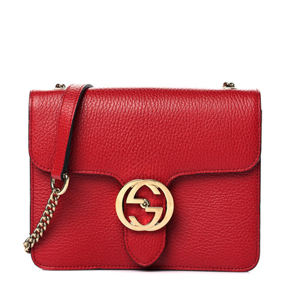 Gucci Dollar Calfskin Small Interlocking G Shoulder Bag Red 1 of 11