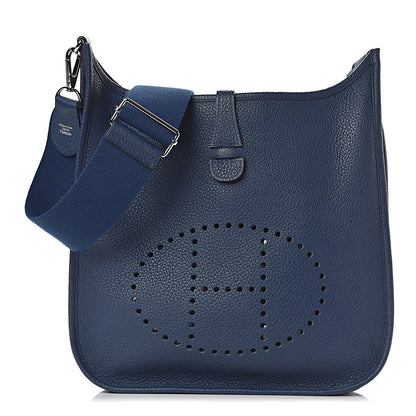 Hermes Taurillon Clemence Evelyne III PM Bleu De Malte 1 of 11