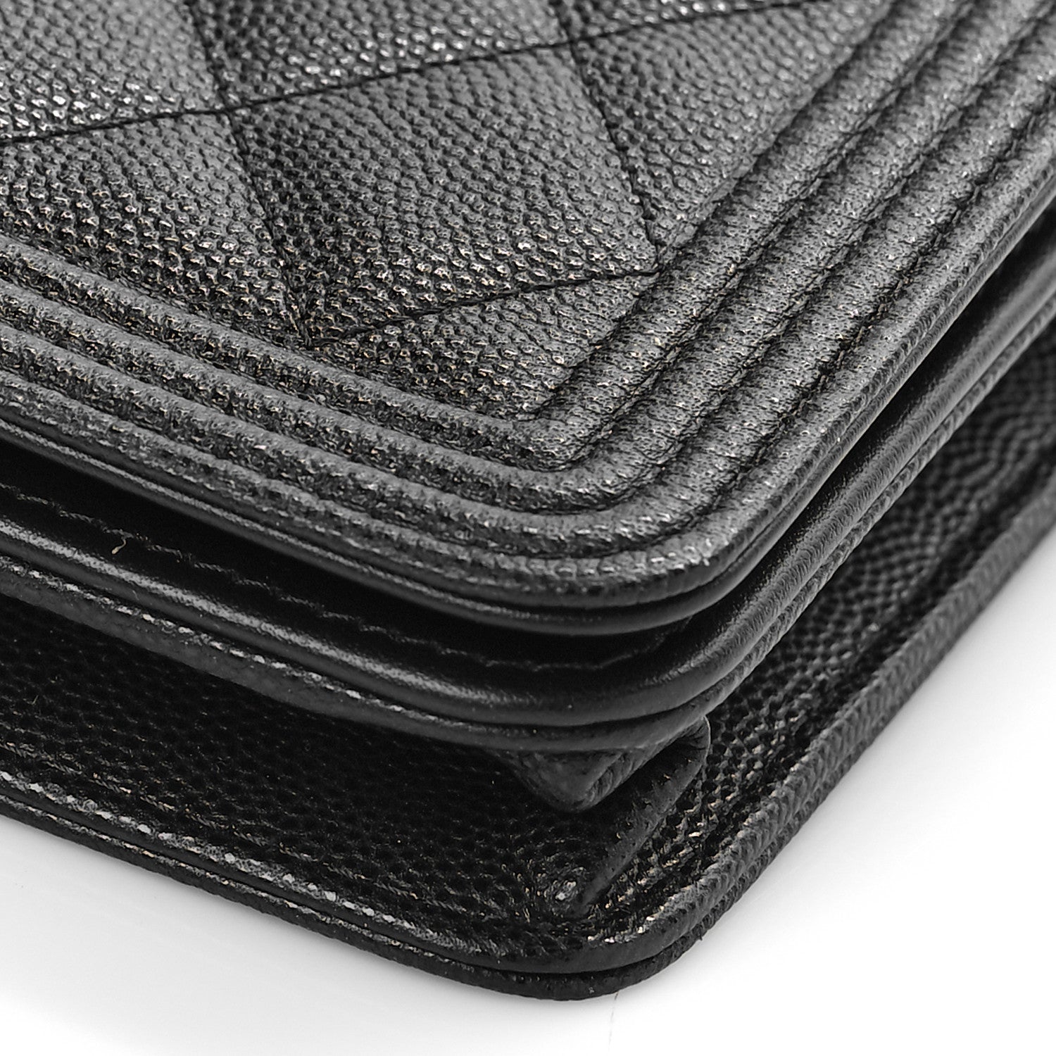 Chanel Caviar Quilted Boy Wallet On Chain WOC Black 9 of 10