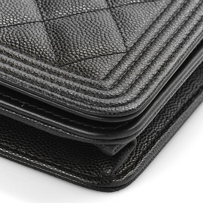 Chanel Caviar Quilted Boy Wallet On Chain WOC Black 9 of 10