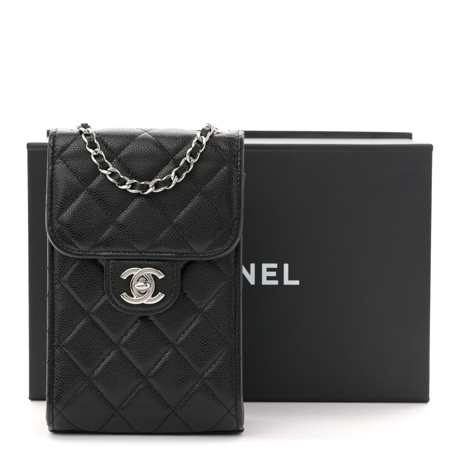 Chanel Caviar Quilted Classic Phone Holder Black 11 of 11