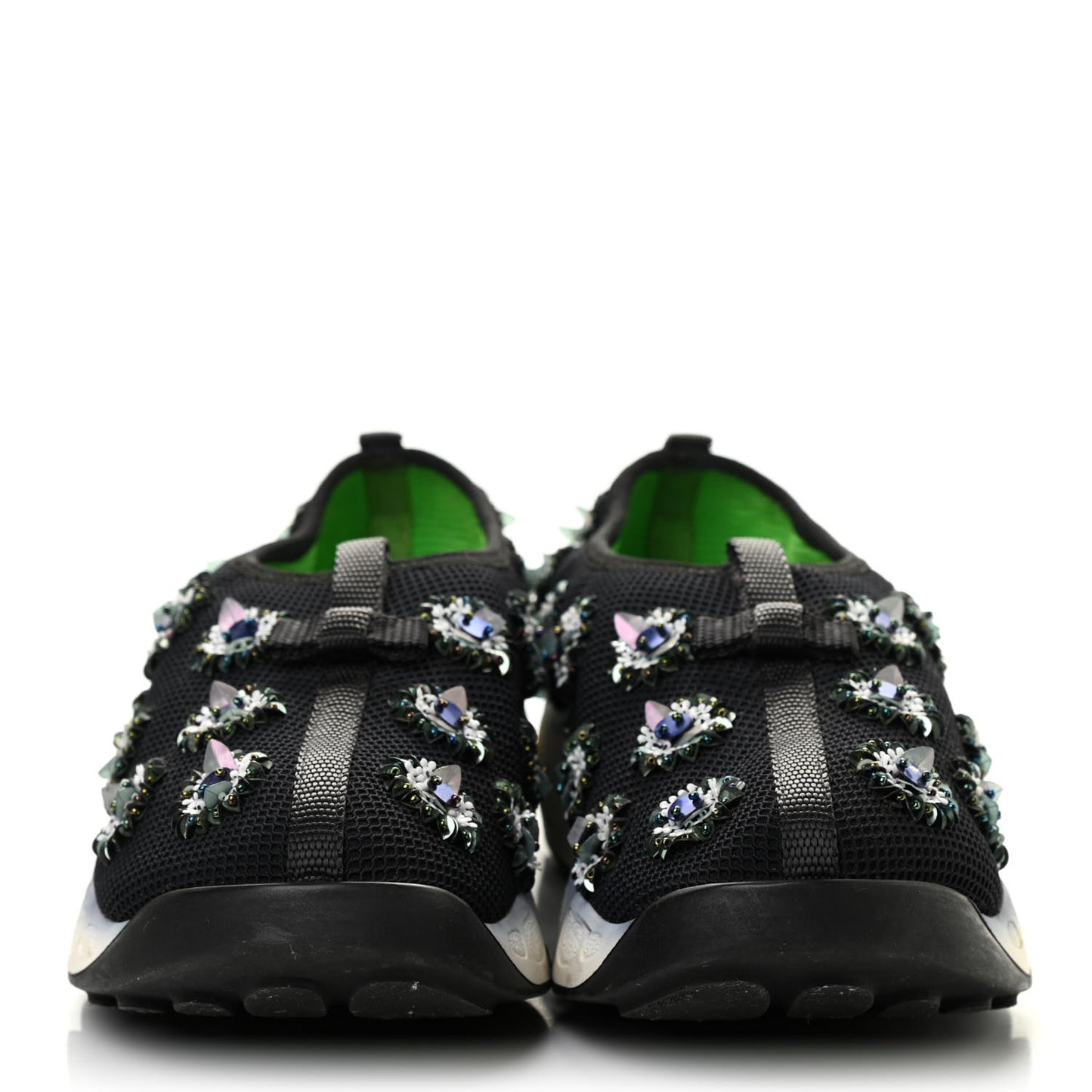 Technical Canvas Embellished Dior Fusion Sneakers 38.5 Black