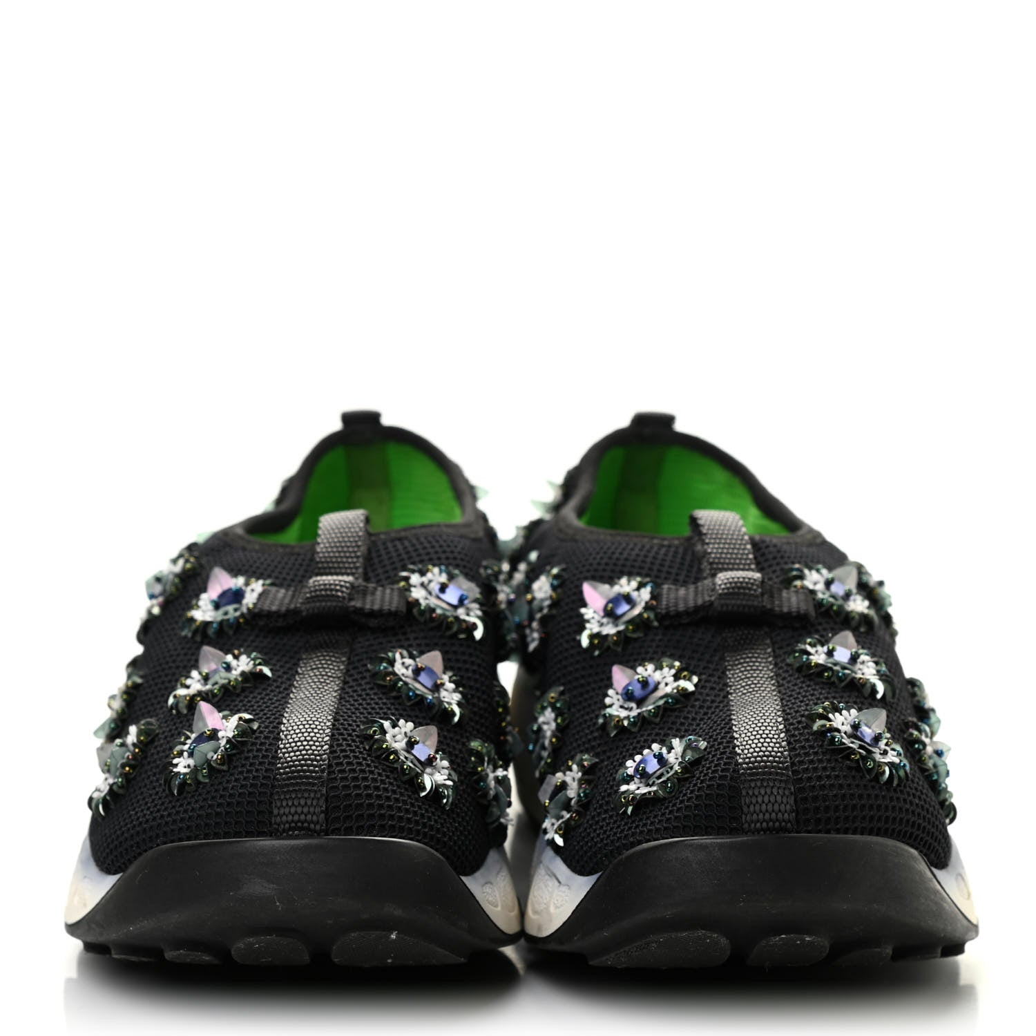 Christian Dior Technical Canvas Embellished Dior Fusion Sneakers 38.5 Black 2 of 10