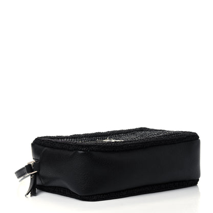 Saint Laurent Raffia Canvas Monogram Lou Camera Bag Black 3 of 4